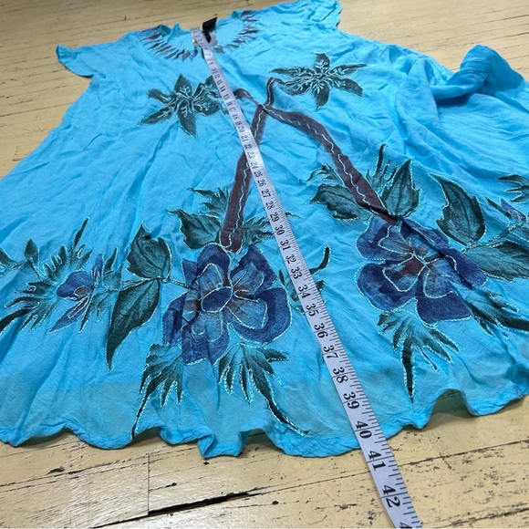 Womens Boho palm tree beach coverup sundress kaftan. Beach resort wear Free Size - Picture 7 of 9